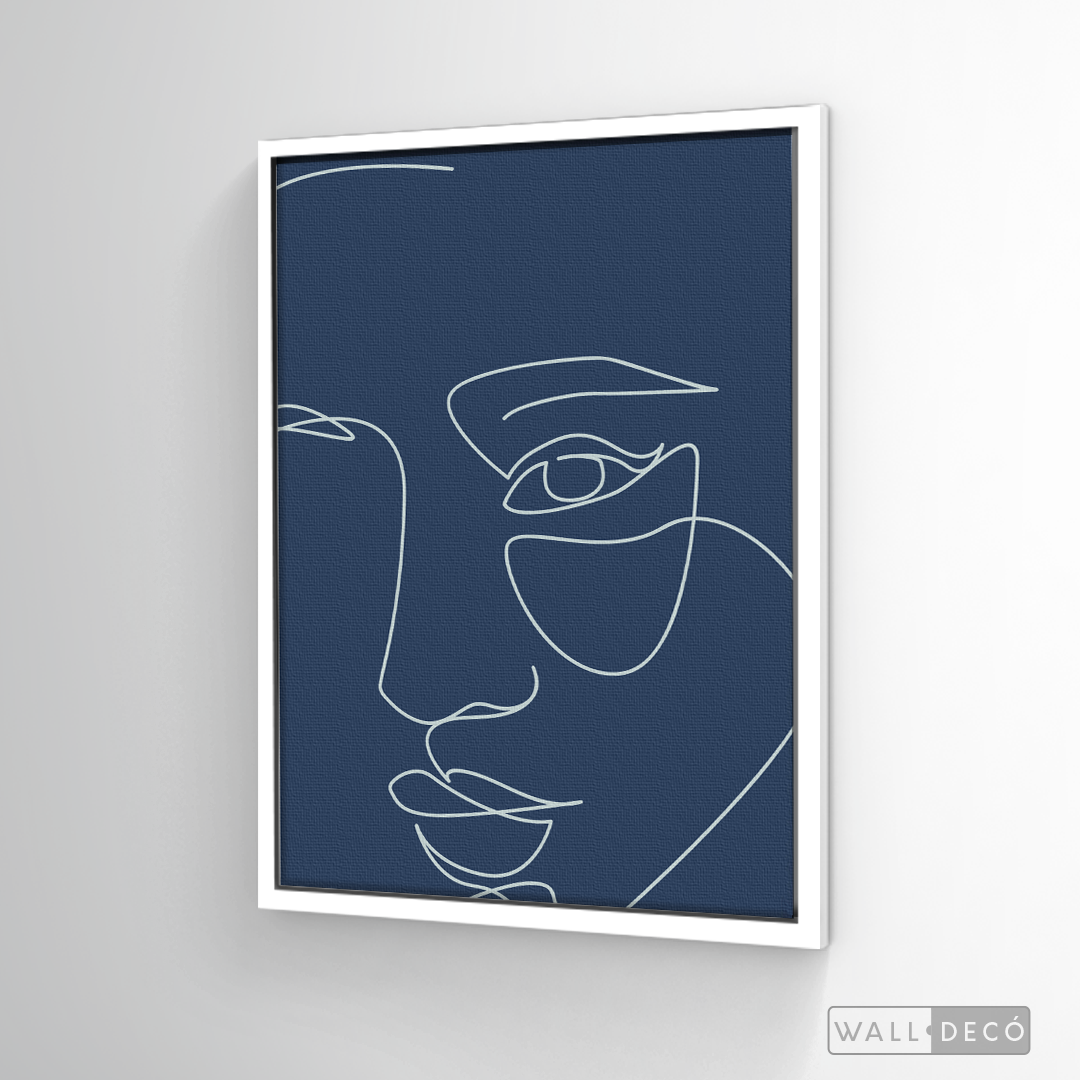 Cuadro Face Lines Azul Uno
