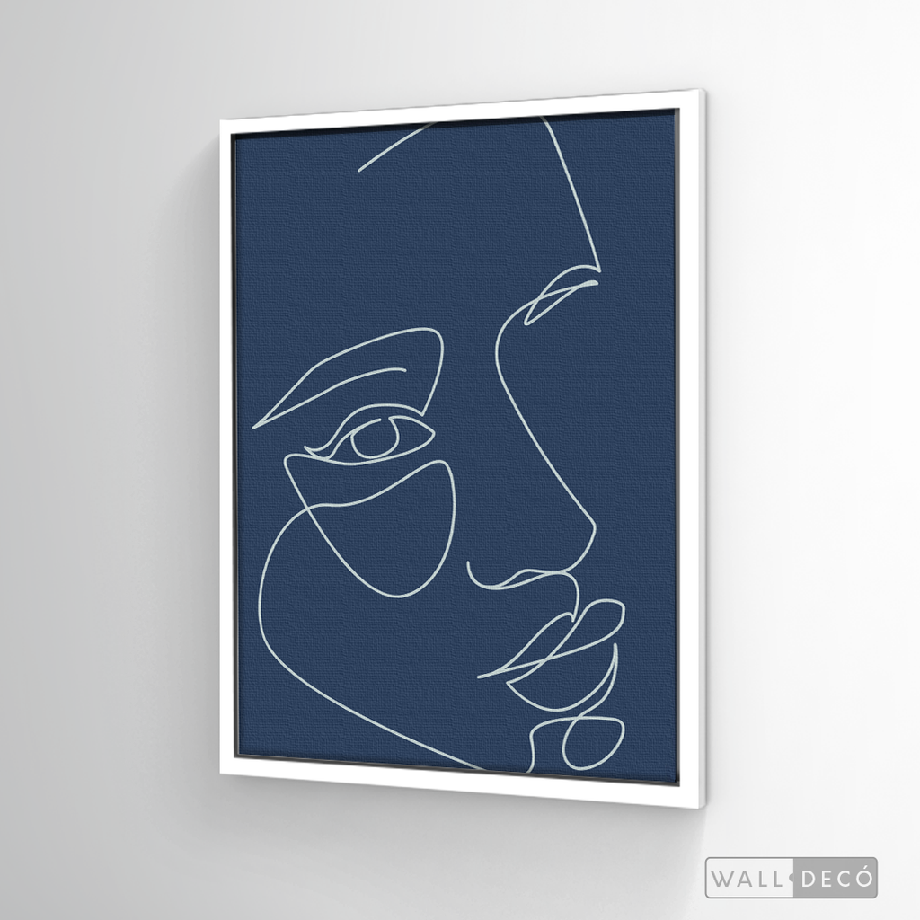 Cuadro Face Lines Azul Tres