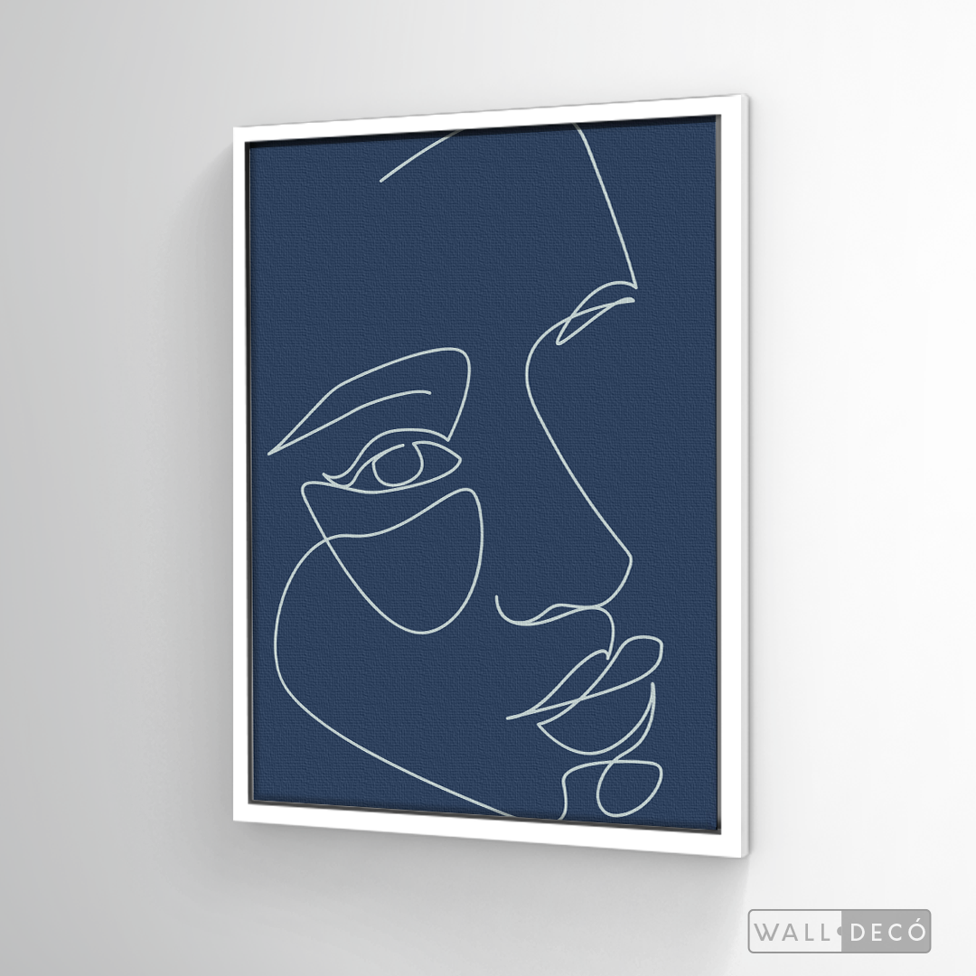 Cuadro Face Lines Azul Tres