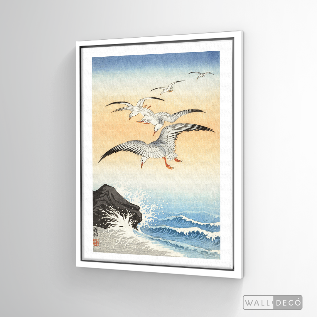 Cuadro Aves Gaviotas Japón