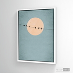 Cuadro Minimalista Pájaros en Azul