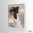 Cuadro Mujer Afro Tulipanes
