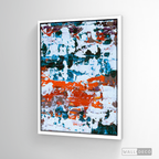 Arte Abstracto Blanco Sobre Naranja