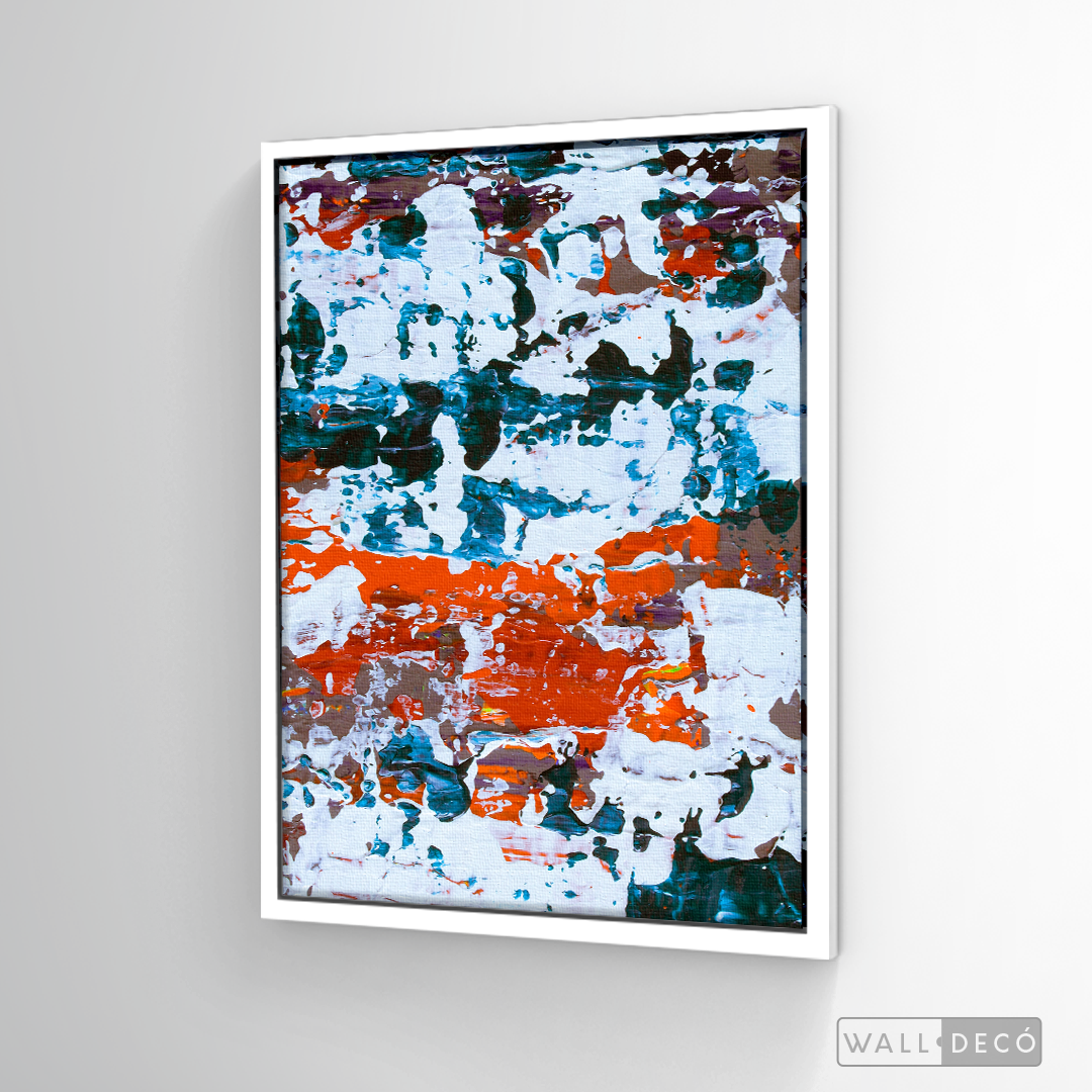 Arte Abstracto Blanco Sobre Naranja