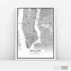 Cuadro New York Map Blanco