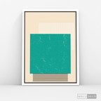 Cuadro Abstracto Minimal Sunset Menta