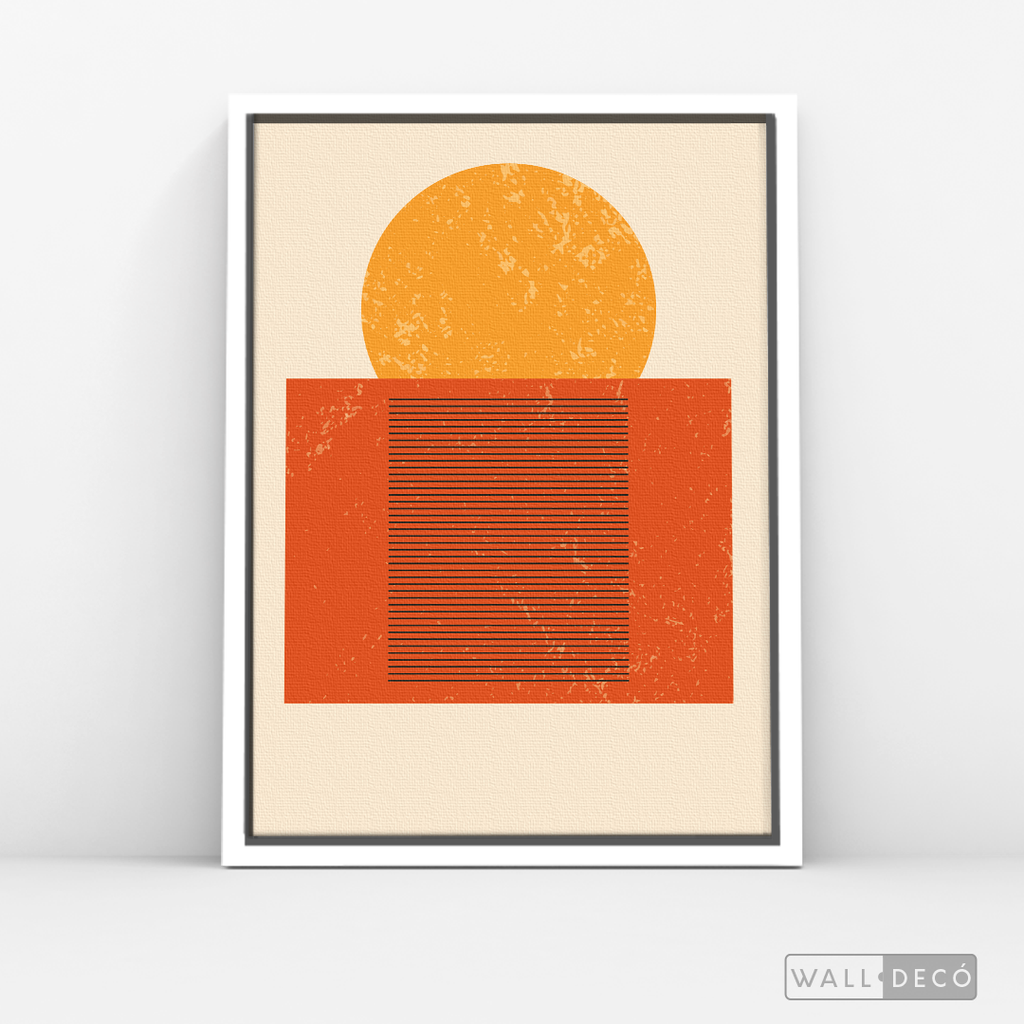 Cuadro Abstracto Minimal Sunset Orange