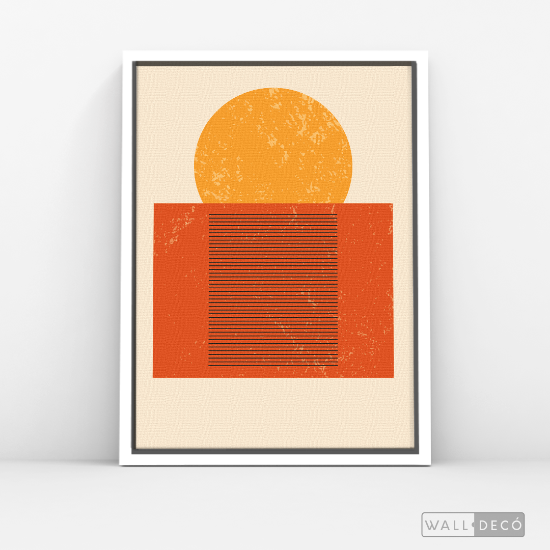 Cuadro Abstracto Minimal Sunset Orange