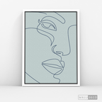 Cuadro Face Lines Azul Dos