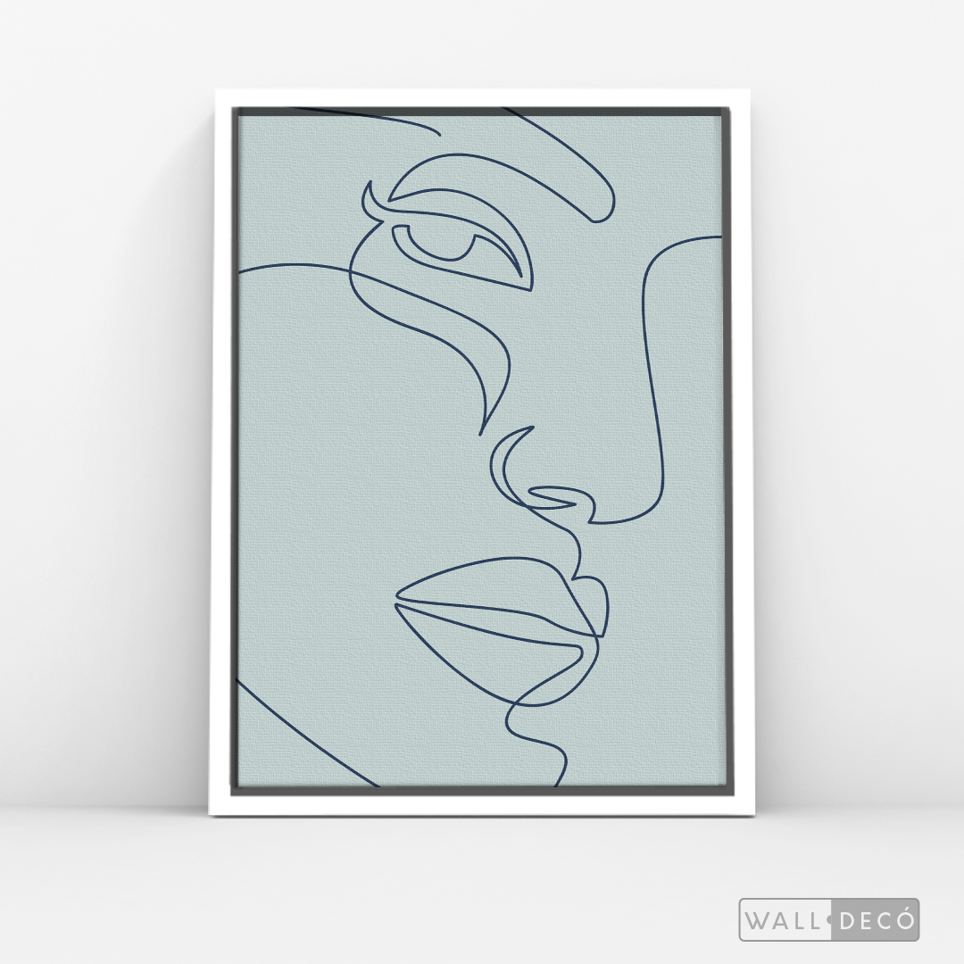 Cuadro Face Lines Azul Dos