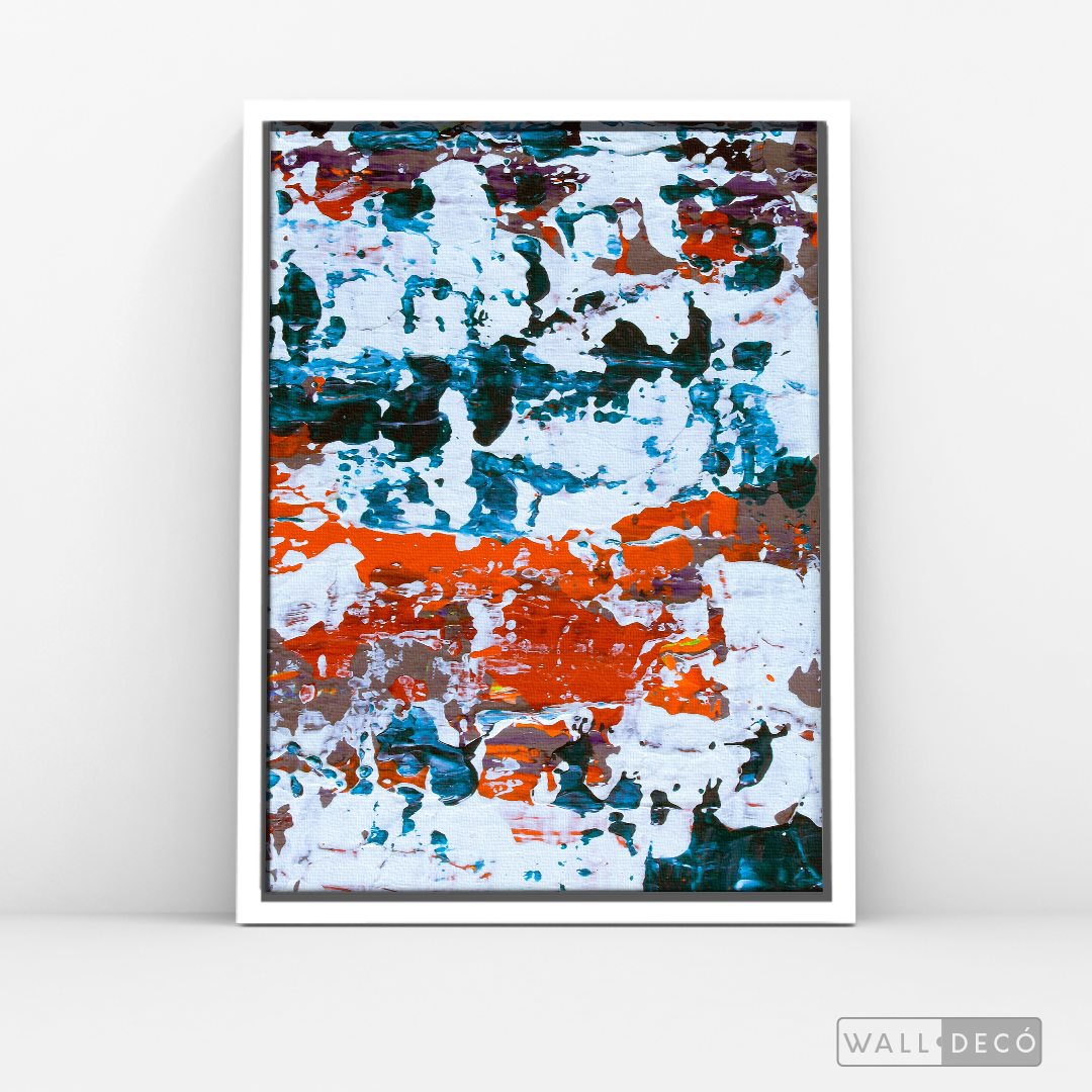 Arte Abstracto Blanco Sobre Naranja