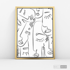Cuadro Minimalista Faces Lines