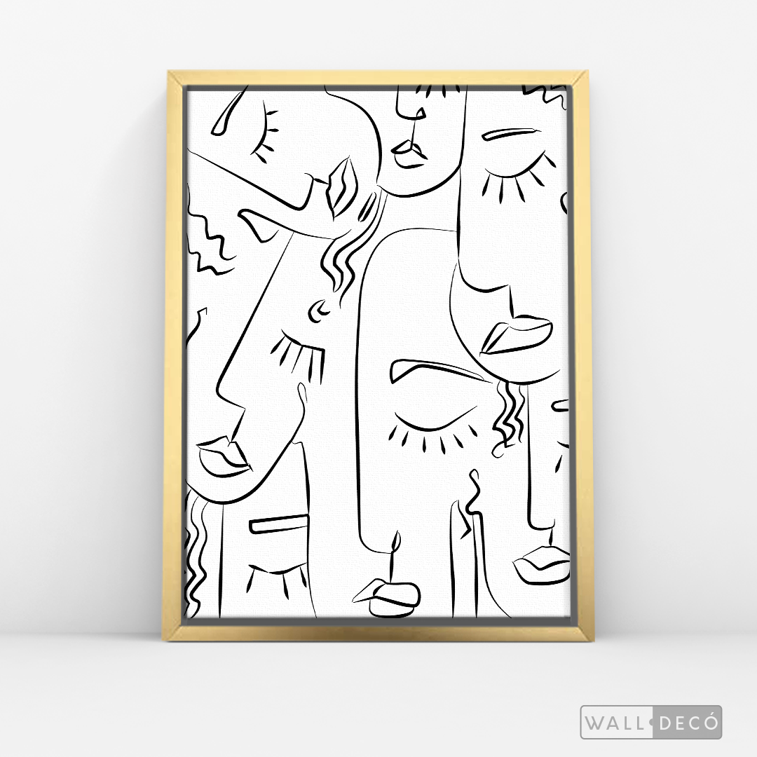 Cuadro Minimalista Faces Lines