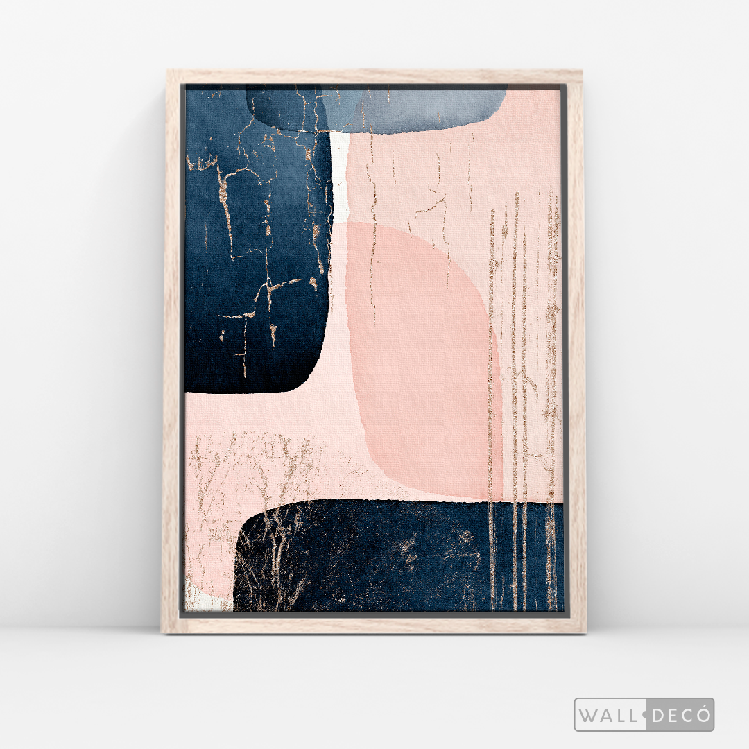 Cuadro Fragmentos Abstractos Rosa Y Azul