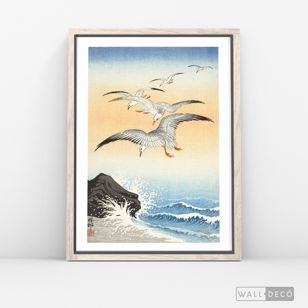 Cuadro Aves Gaviotas Japón