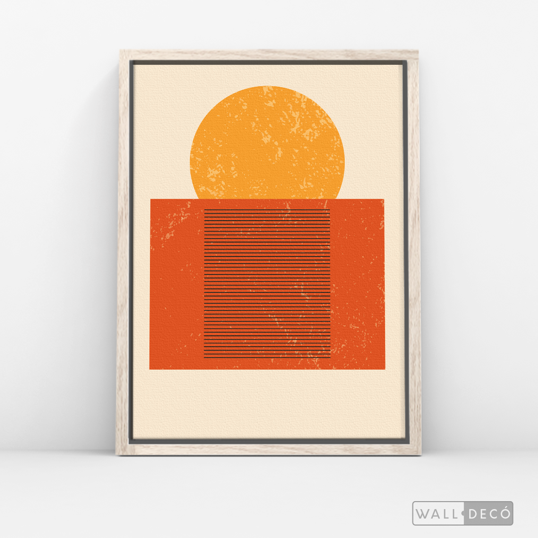 Cuadro Abstracto Minimal Sunset Orange