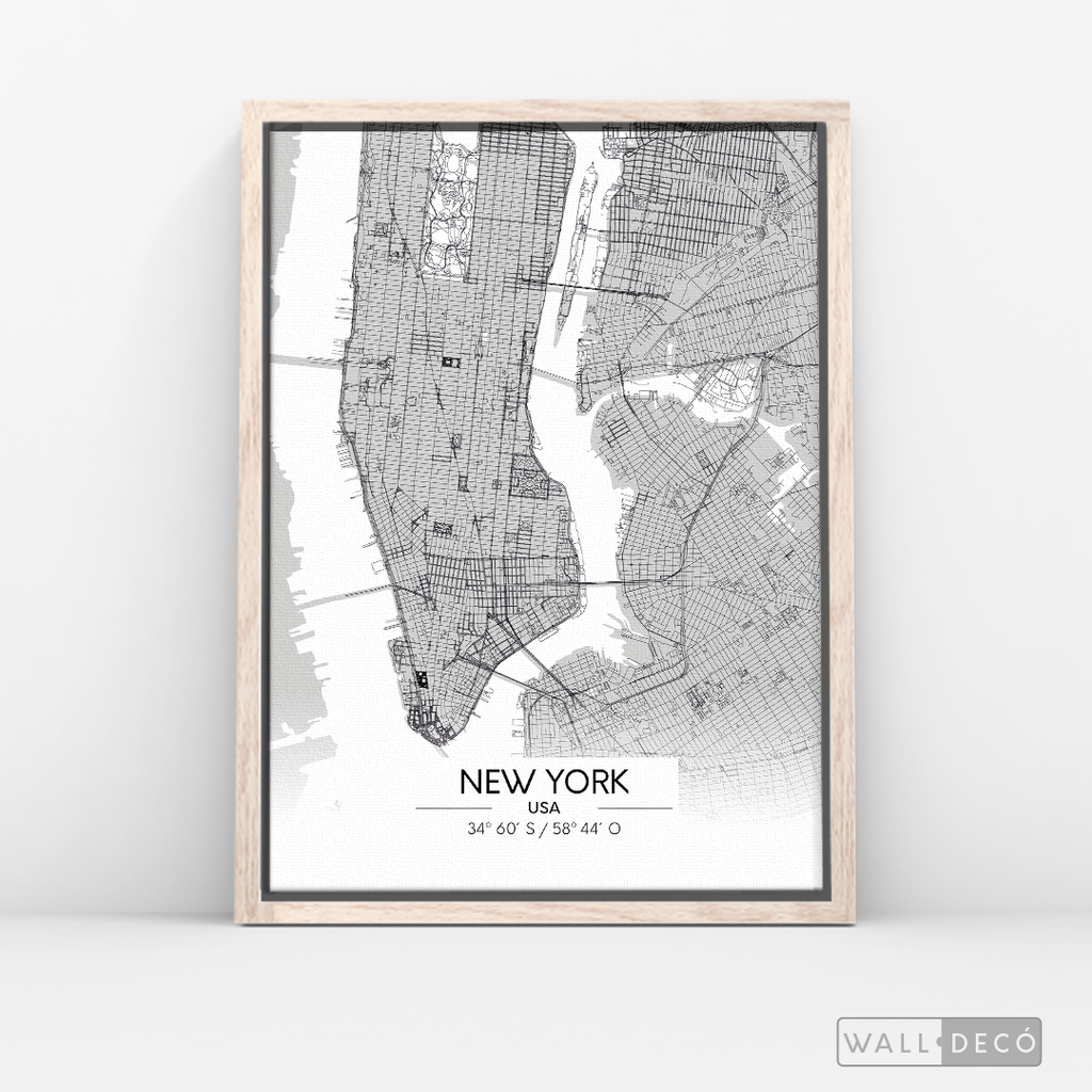 Cuadro New York Map Blanco