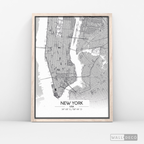Cuadro New York Map Blanco