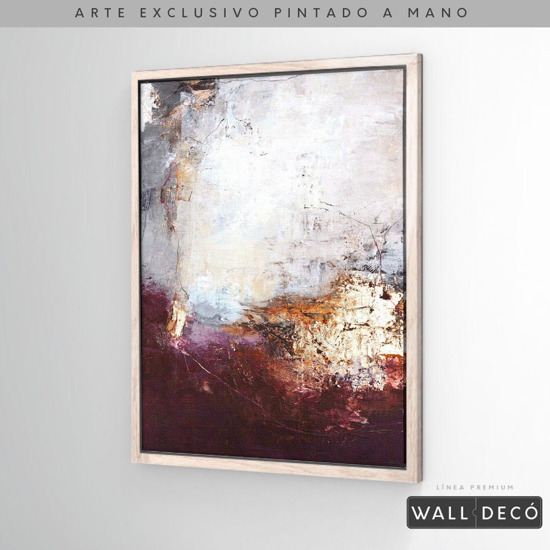 Arte Pintado a Mano Entre Luz y Rosa Vertical