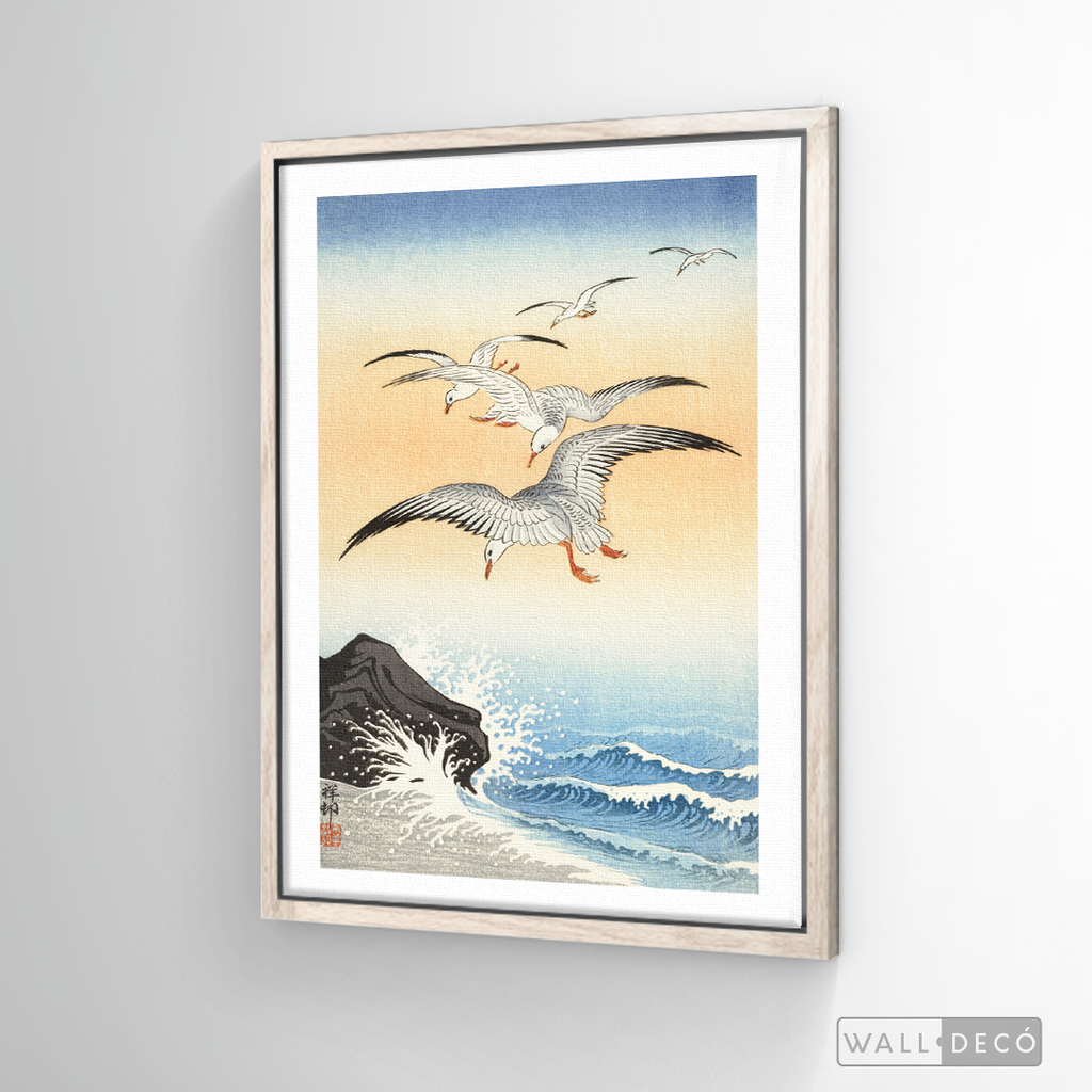 Cuadro Aves Gaviotas Japón