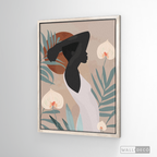 Cuadro Mujer Afro Tulipanes