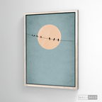 Cuadro Minimalista Pájaros en Azul