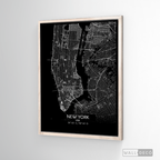 Cuadro New York Map Negro