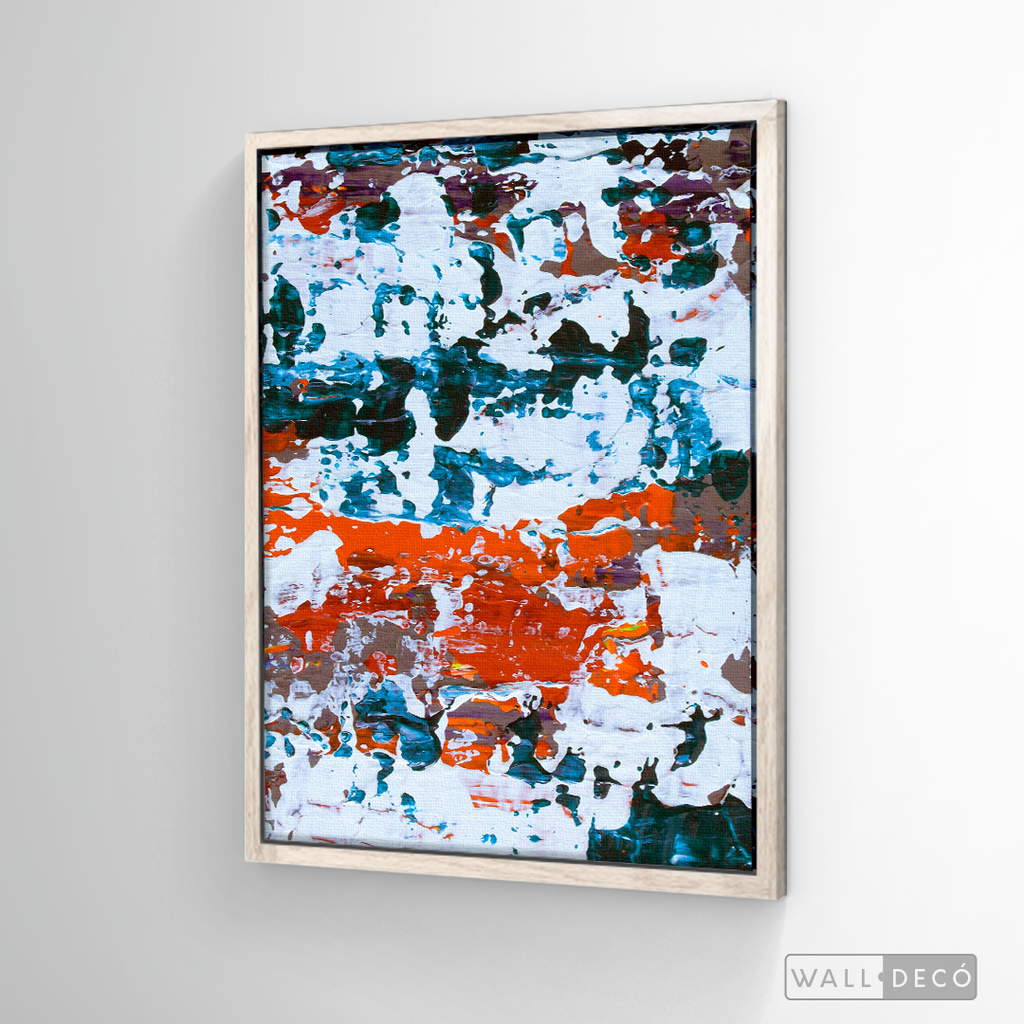 Arte Abstracto Blanco Sobre Naranja
