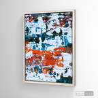 Arte Abstracto Blanco Sobre Naranja