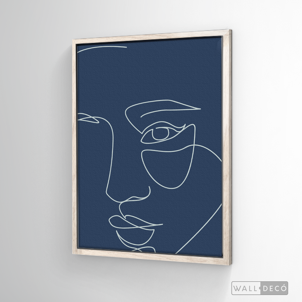 Cuadro Face Lines Azul Uno