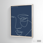 Cargar imagen en el visor de la galería, Cuadro Face Lines Azul Uno
