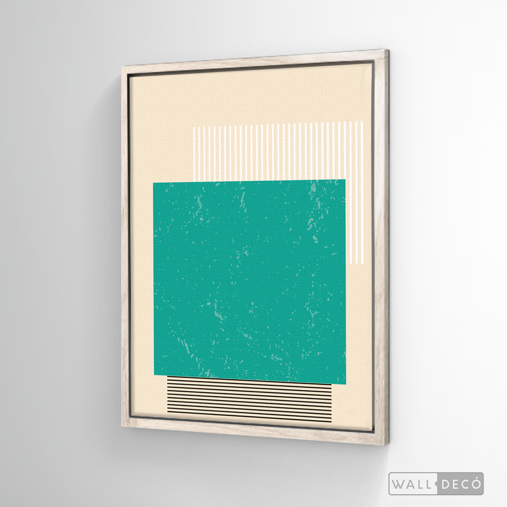 Cuadro Abstracto Minimal Sunset Menta