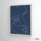 Cuadro Face Lines Azul Tres