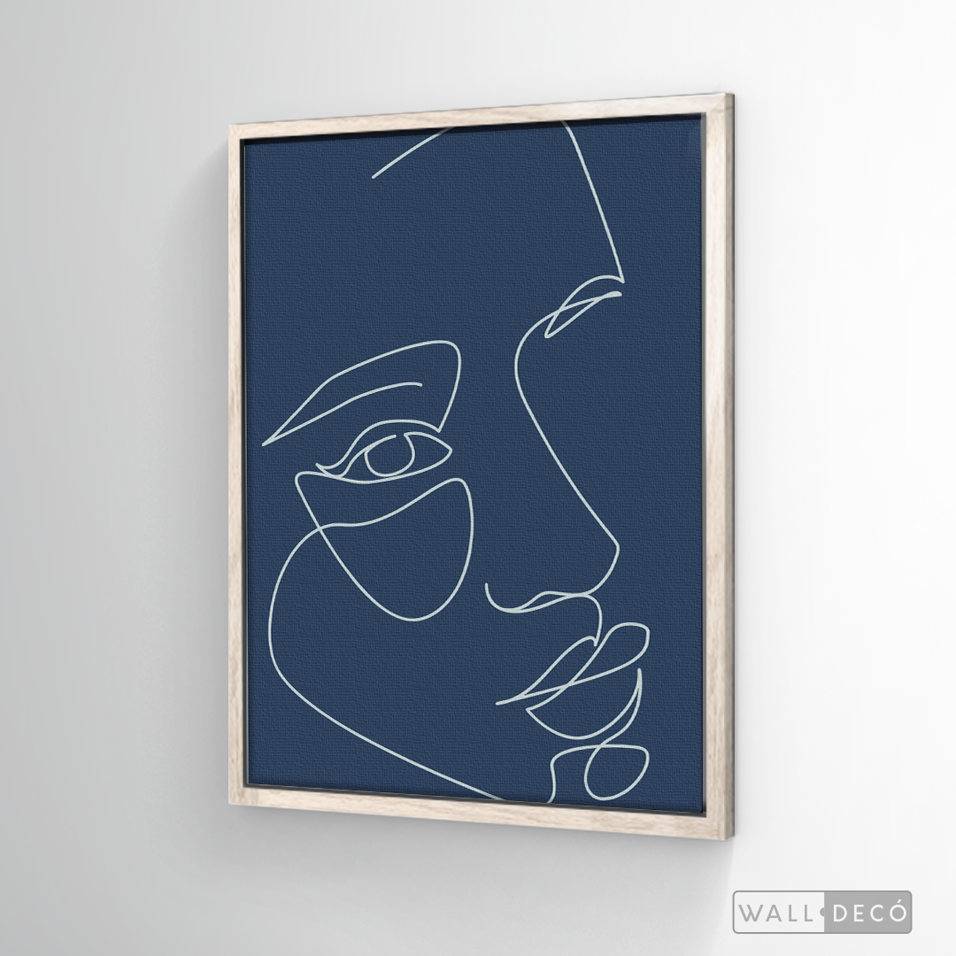 Cuadro Face Lines Azul Tres