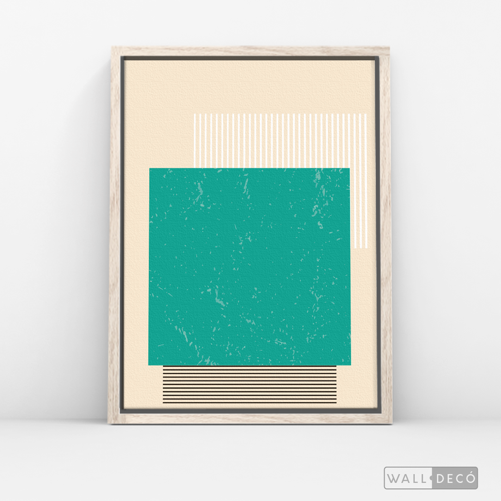 Cuadro Abstracto Minimal Sunset Menta