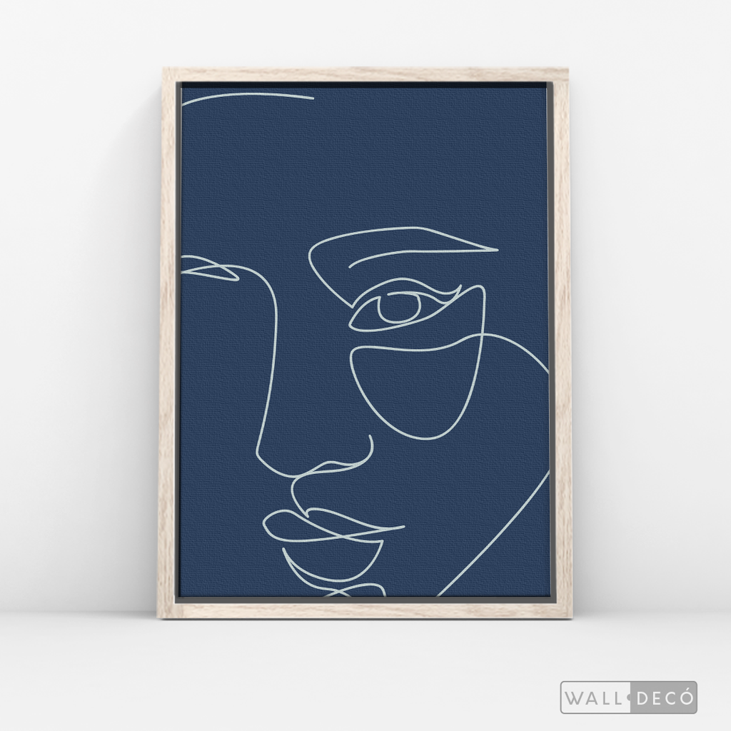 Cuadro Face Lines Azul Uno