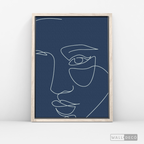 Cuadro Face Lines Azul Uno