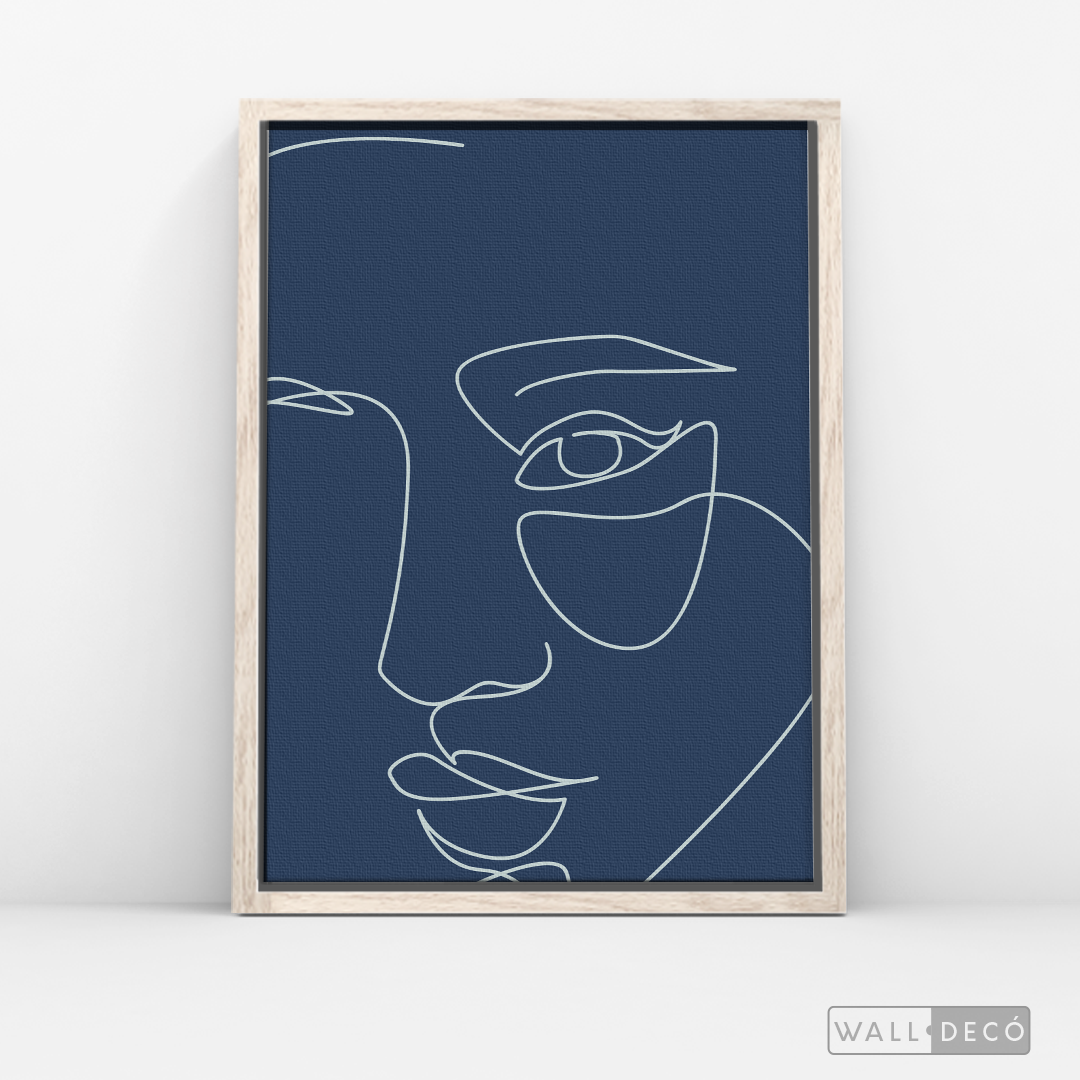 Cuadro Face Lines Azul Uno