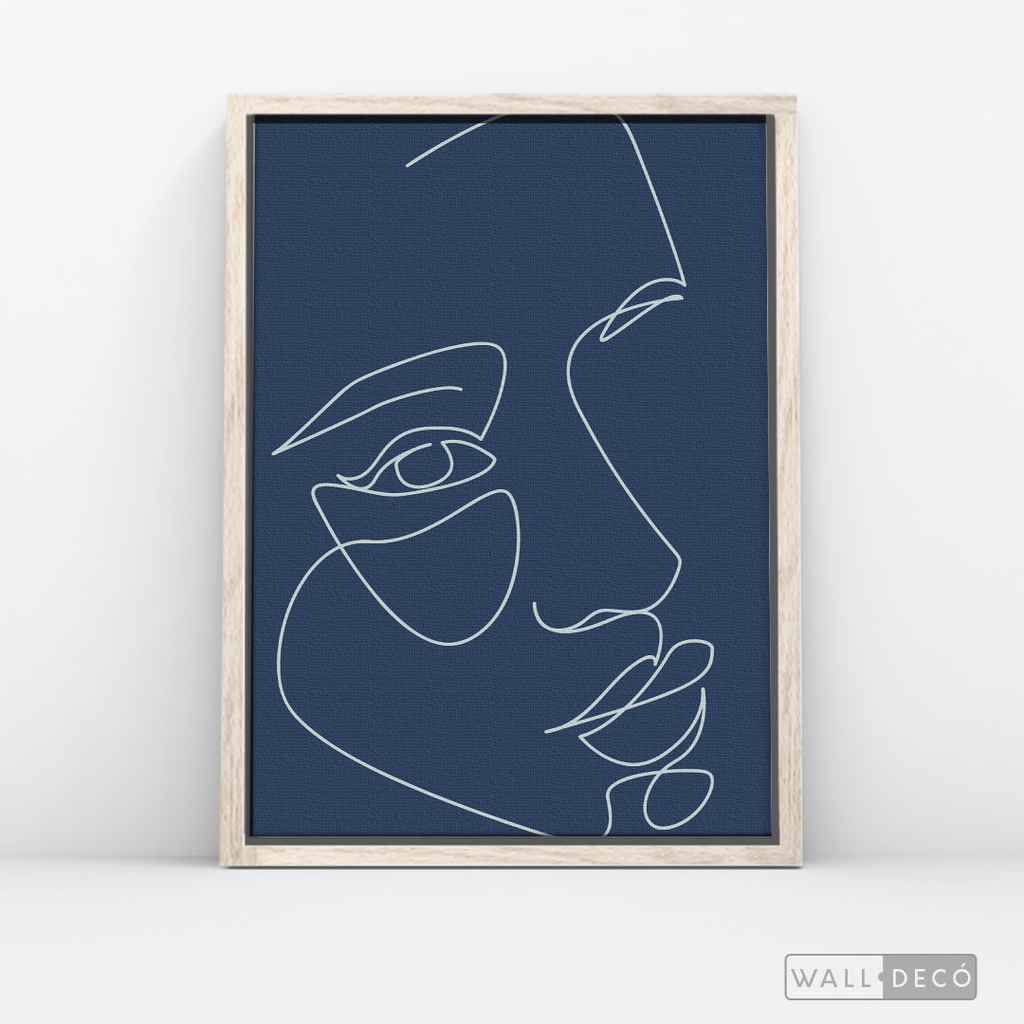 Cuadro Face Lines Azul Tres