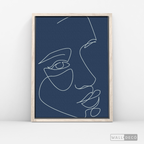 Cuadro Face Lines Azul Tres