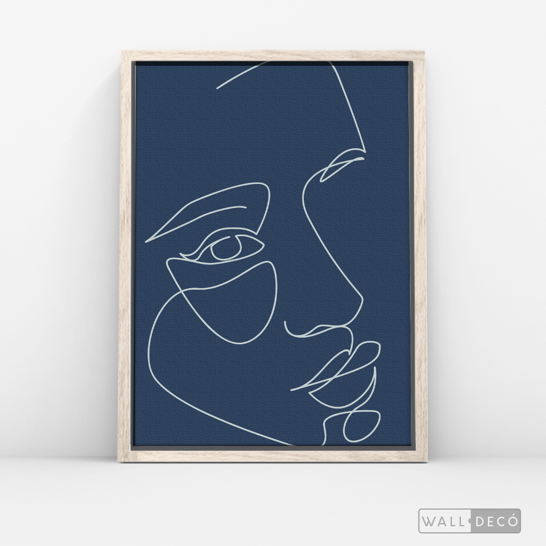 Cuadro Face Lines Azul Tres