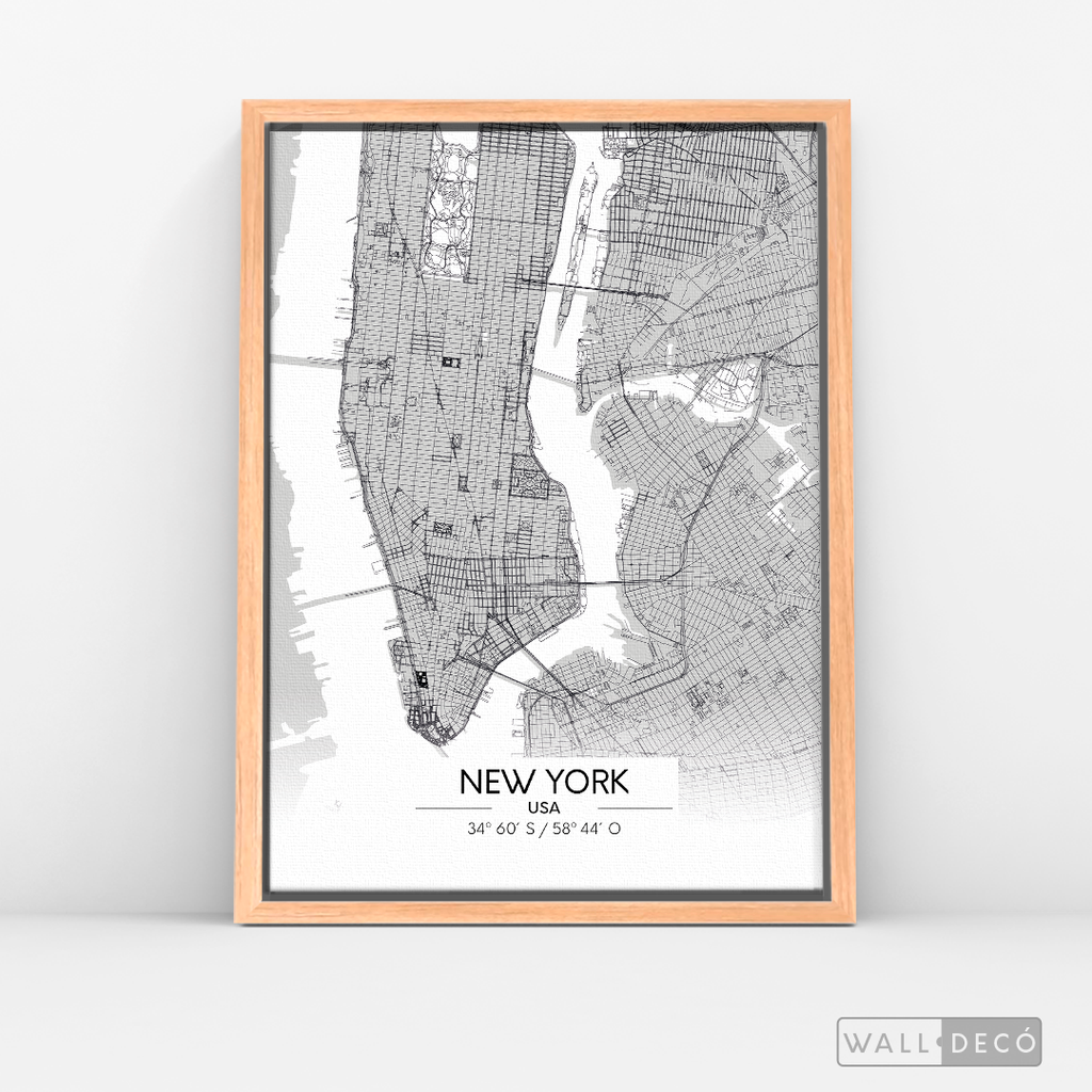 Cuadro New York Map Blanco