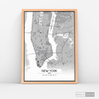 Cuadro New York Map Blanco