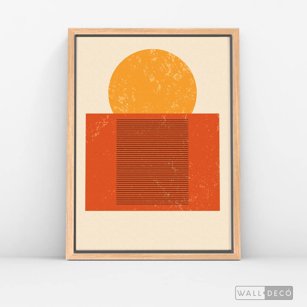 Cuadro Abstracto Minimal Sunset Orange