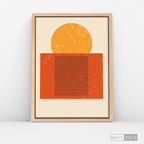 Cuadro Abstracto Minimal Sunset Orange