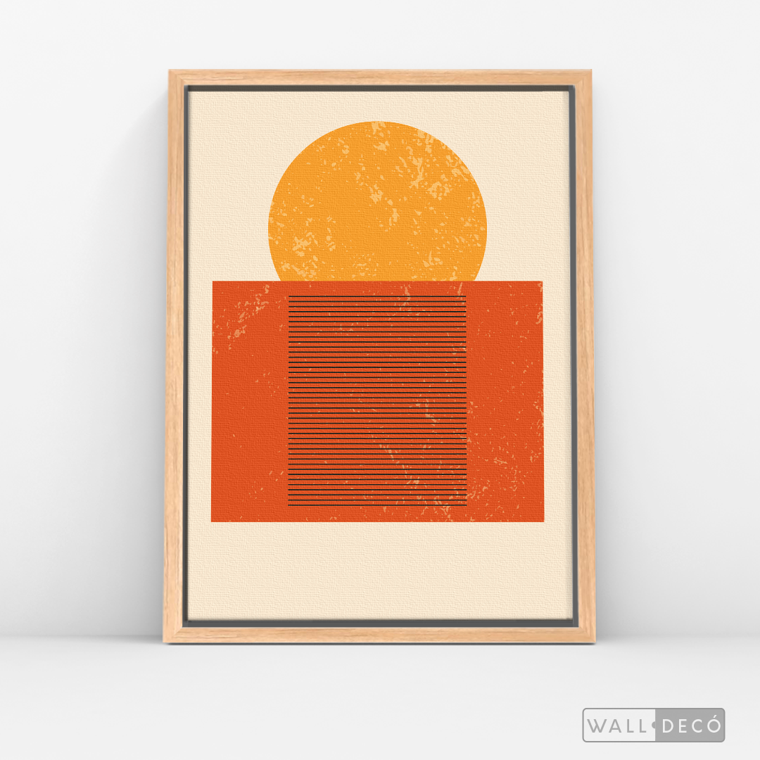 Cuadro Abstracto Minimal Sunset Orange