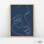 Cuadro Face Lines Azul Tres