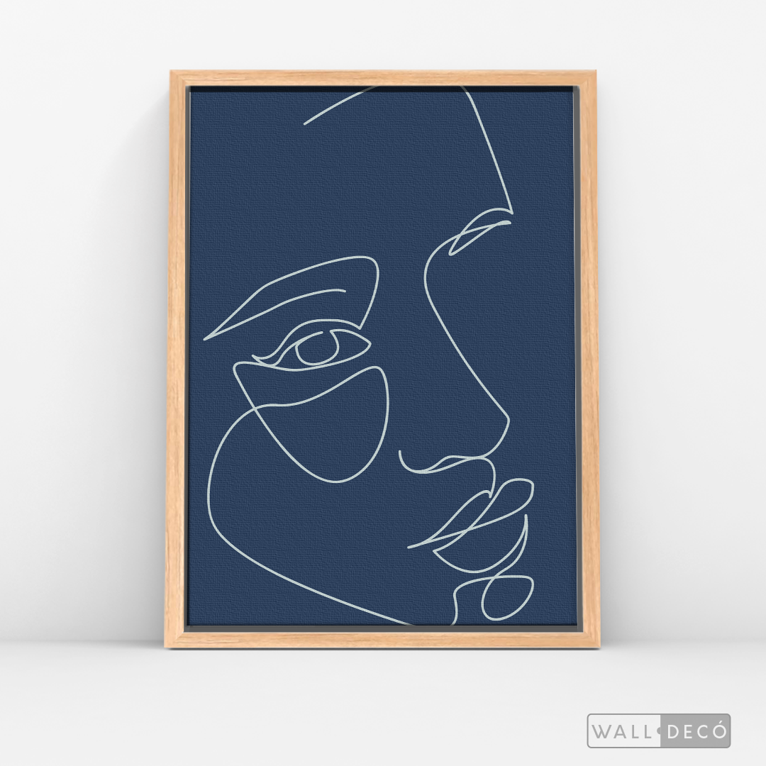 Cuadro Face Lines Azul Tres