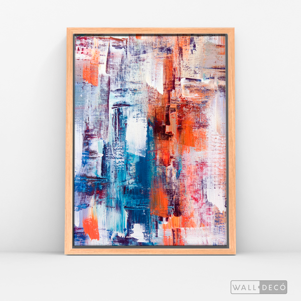 Cuadro Abstracto Naranja, Blanco y Azul – Wall Decó Store - Cuadros ...