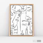 Cuadro Minimalista Faces Lines